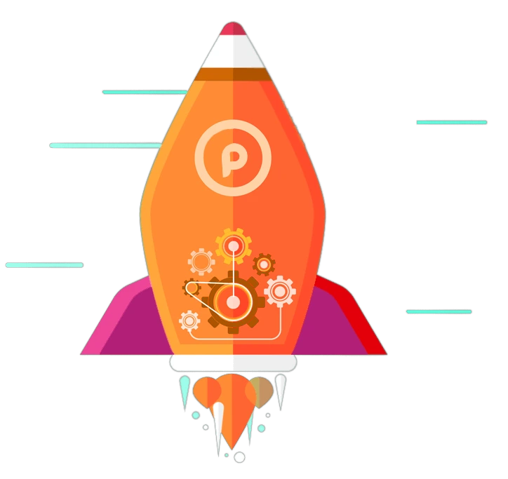 Marketing digital PIO Multimidia rocket Logo